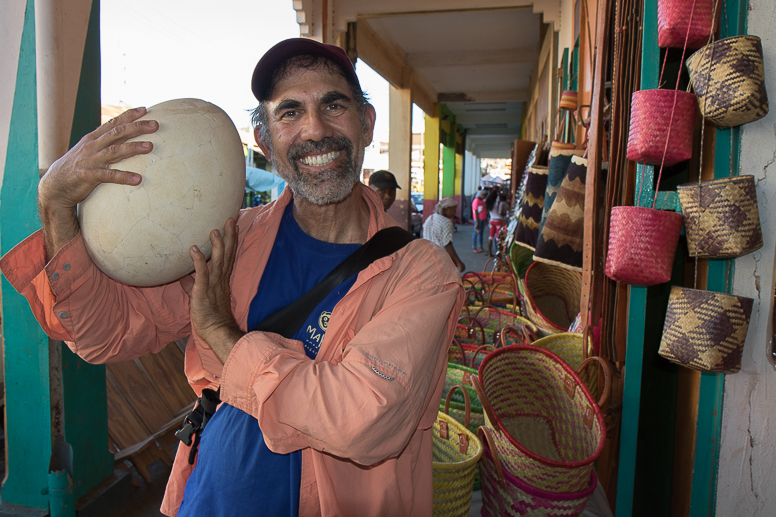 Bob with elephant bird egg